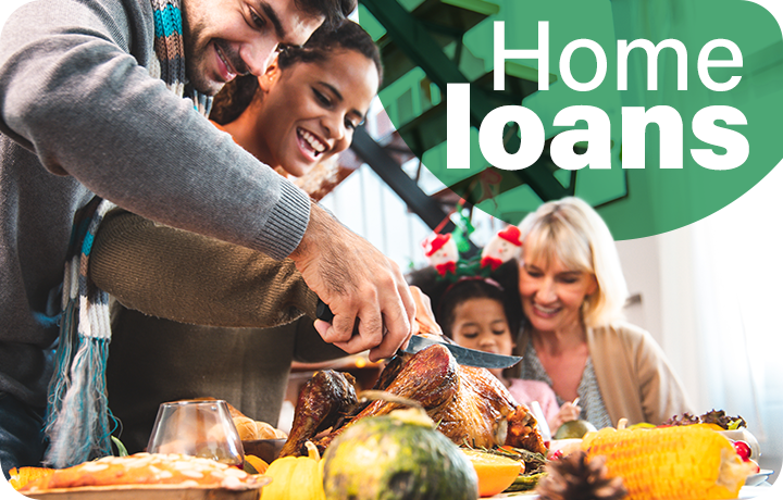 Family creating memories in a new home during thanksgiving
